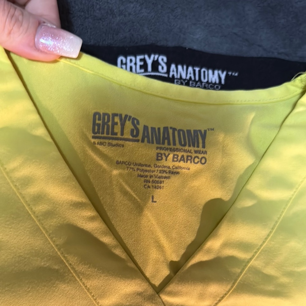 Grey's Anatomy Yellow Scrub Top